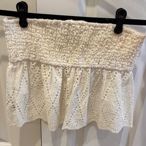 Edikted Cream Lace Mini bandeau top